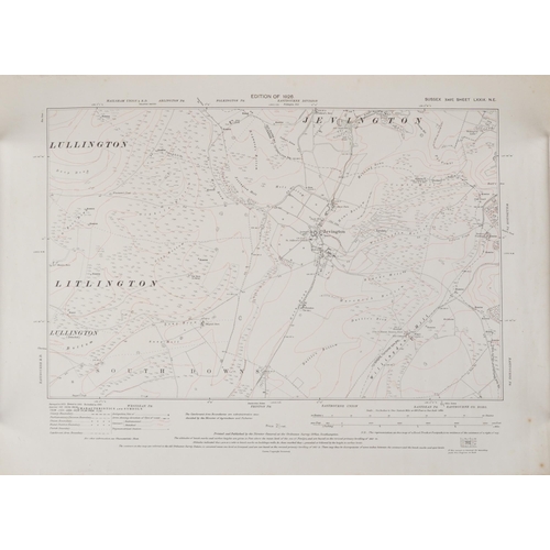 1662 - Collection of eleven maps and plans of Eastbourne and surrounding areas for 1930s and later, the lar... 