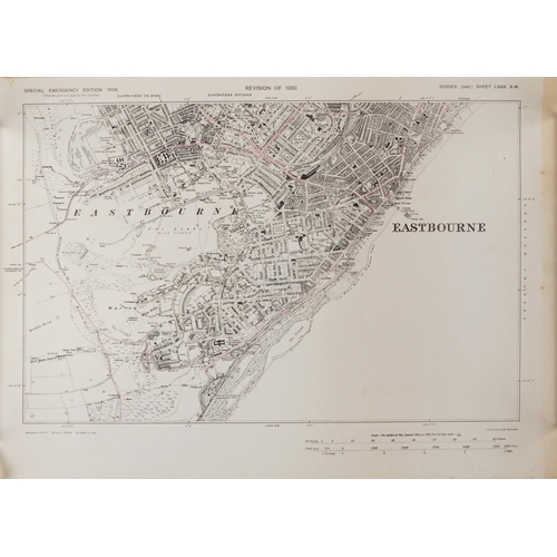 1662 - Collection of eleven maps and plans of Eastbourne and surrounding areas for 1930s and later, the lar... 