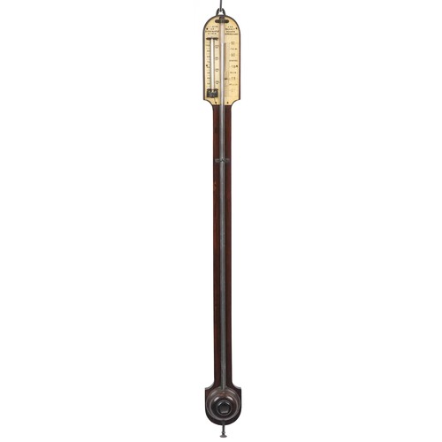 378 - Robinson, 19th century rosewood stick barometer, 92cm high