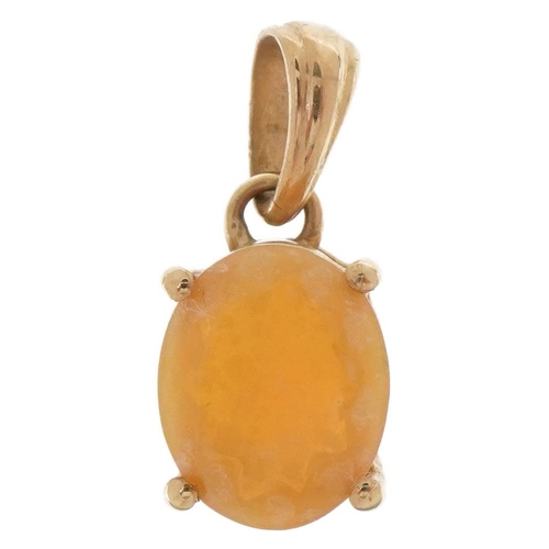 3645 - 10ct gold opal pendant, 1.8cm high, 1.6g