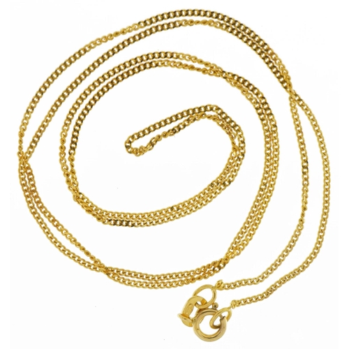 3607 - 9ct gold fine curb link necklace, 44cm in length, 1.2g