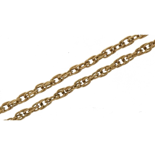 3434 - 9ct gold chain link necklace, 50cm in length, 2.4g