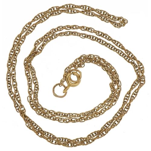 3434 - 9ct gold chain link necklace, 50cm in length, 2.4g