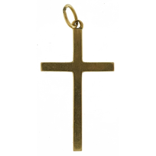 3463 - 9ct gold cross pendant, 3cm high, 2.1g