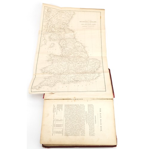 1478 - The Rail Road book of England, hardback book by E Churton with fold out map, published London Edward... 