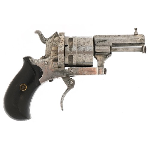 1431 - Antique American pinfire revolver, Acier Fondu The Vigilant American Model of 1879, 14cm in length