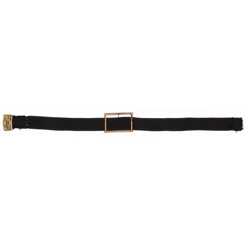 3631 - Antique 9ct gold, diamond and pearl black silk mourning armband, 23cm in length, total weight 2.7g