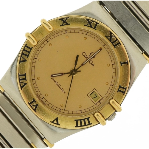 3067 - Omega, gentlemen's Omega Constellation wristwatch with date aperture, the case numbered 53334611, 32... 