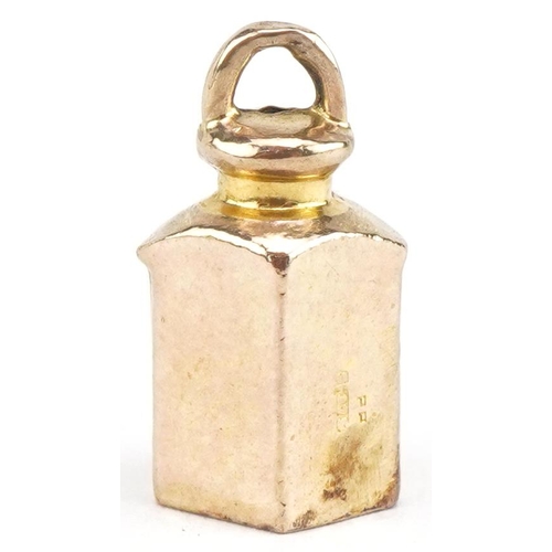 3508 - 9ct gold ship's lantern charm, 1.7cm high, 0.9g