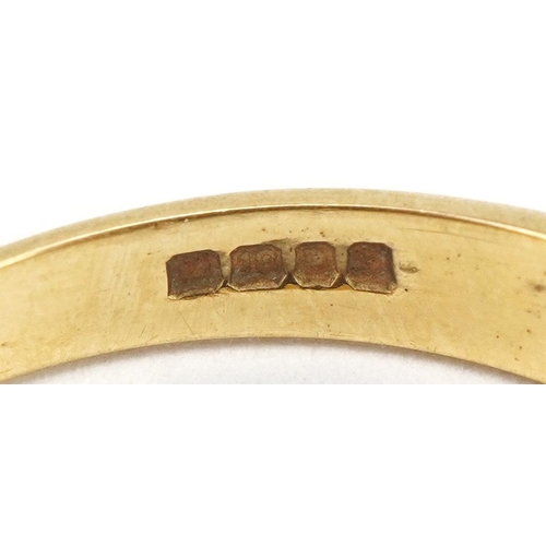 3149 - 18ct gold diamond seven stone half eternity ring, size S, 3.9g