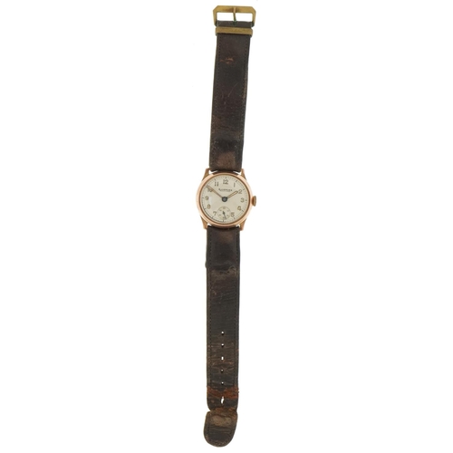 3110 - Audemars, gentlemen's 9ct gold manual wristwatch with military type dial, 27mm in diameter