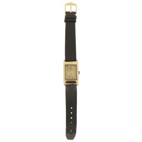 3089 - Tudor, gentlemen's 9ct gold wristwatch with subsidiary dial, the case 22mm wide, total weight 22.8g