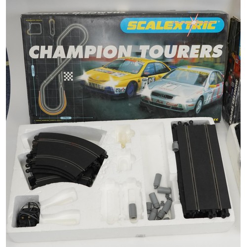 1227 - *WITHDRAWN* Three Scalextric racing sets with boxes comprising Champion Tourers, Monster Truck and F... 