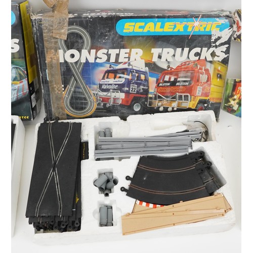 1227 - *WITHDRAWN* Three Scalextric racing sets with boxes comprising Champion Tourers, Monster Truck and F... 