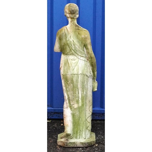 2228 - Garden stoneware figure of a female water carrier, 78cm high