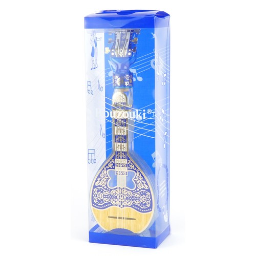 2390 - Bottle of Greek Bouzouki housed in an instrument design decanter bottle with box