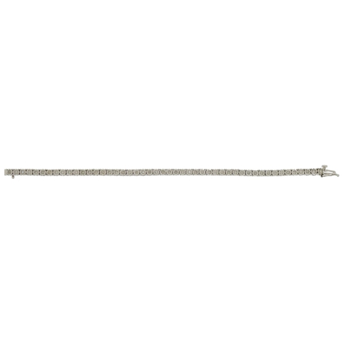 3045 - 9ct white gold diamond line bracelet, total diamond weight approximately 1.0 carat, 18cm in length, ... 