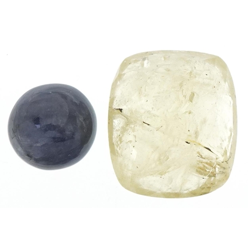 3571 - Two loose gemstones with certificates comprising heliodor and natural tanzanite