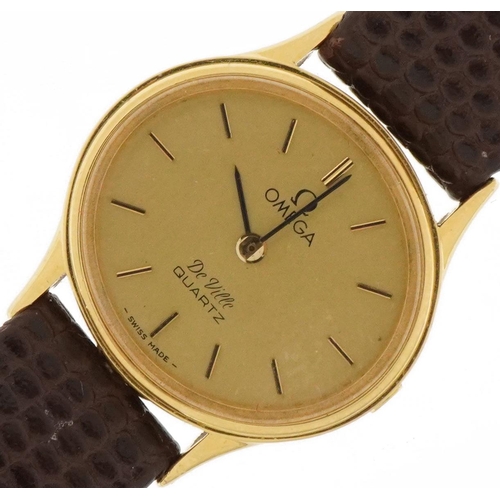 3140 - Omega, ladies Omega Deville 18ct gold wristwatch, the case numbered 1353, 23mm wide, total weight 16... 