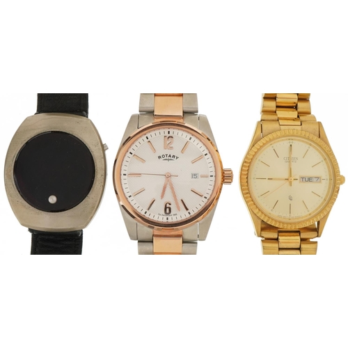 3572 - Three gentlemen's wristwatches with boxes comprising Citizen, Rotary and Boots digital electronic wa... 