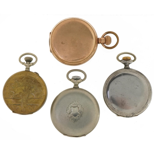 3581 - Four antique and later gentlemen's pocket watches comprising Hebdomas, Cyma and Waltham