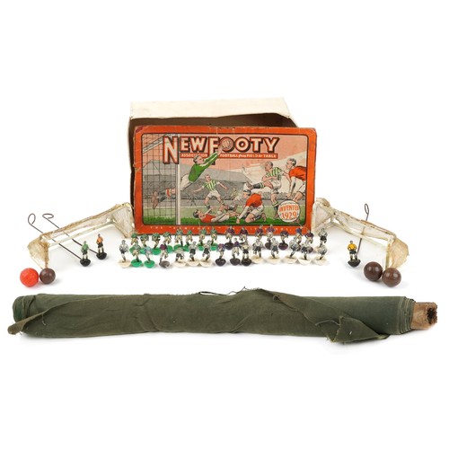 1149 - Early 20th century New Footy table soccer game with box and grass by The New Footy Co Liverpool