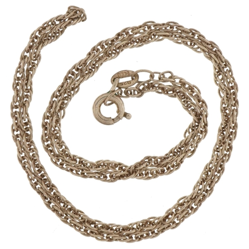 2670 - Silver multi chain link necklace, 40cm in length, 3.7g