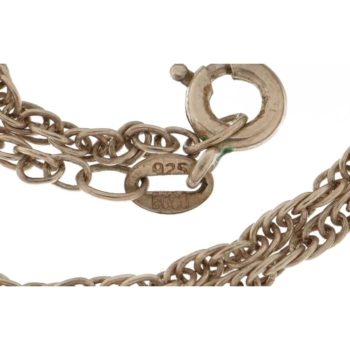 2670 - Silver multi chain link necklace, 40cm in length, 3.7g