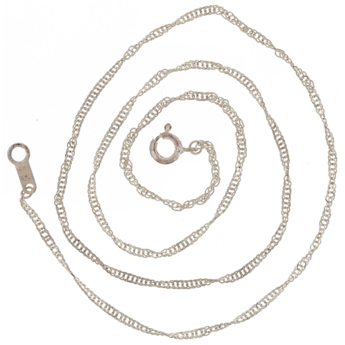 2666 - Silver twisted O link necklace, 40cm in length, 1.4g