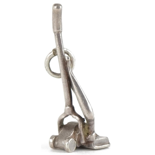 2720 - Silver Hoover vacuum cleaner charm, 2.5cm high, 2.5g