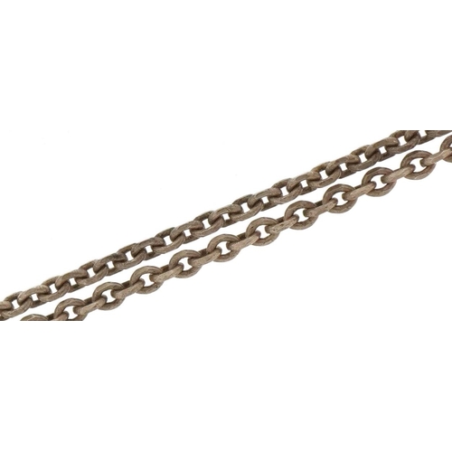 2634 - Silver fine Belcher link necklace, 38cm in length, 1.8g