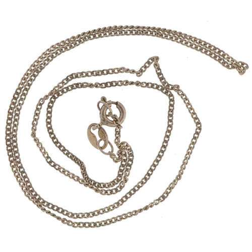 2658 - Silver fine curb link necklace, 38cm in length, 1.5g