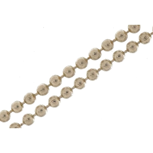 2654 - Silver ball link necklace, 40cm in length, 2.8g