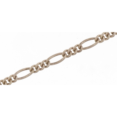 2824 - Silver Figaro link bracelet, 20cm in length, 3.0g