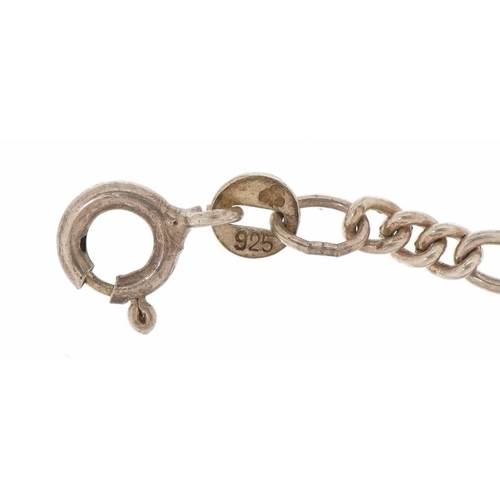 2824 - Silver Figaro link bracelet, 20cm in length, 3.0g