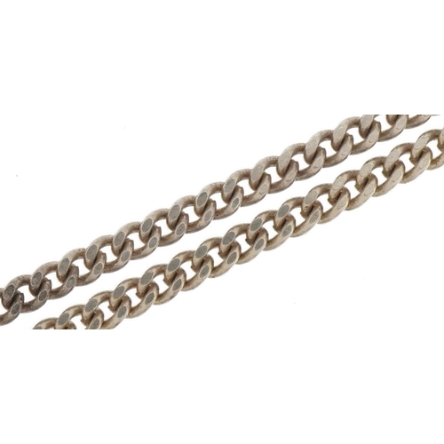 2797 - Silver curb link necklace, 74cm in length, 11.7g