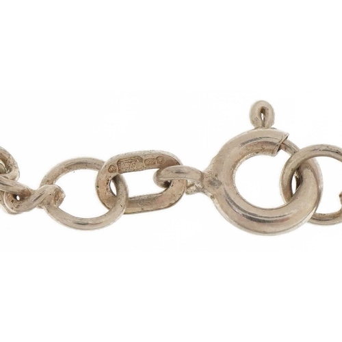 2797 - Silver curb link necklace, 74cm in length, 11.7g