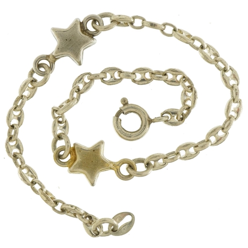 2639 - Silver gucci and star link bracelet, 18cm in length, 4.7g