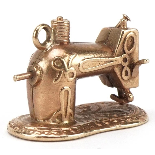 2025 - 9ct gold vintage Victorian sewing machine charm, 2.5cm in length, 5.0g