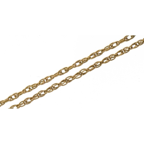 2691 - 9ct gold chain link necklace, 48cm in length, 1.4g