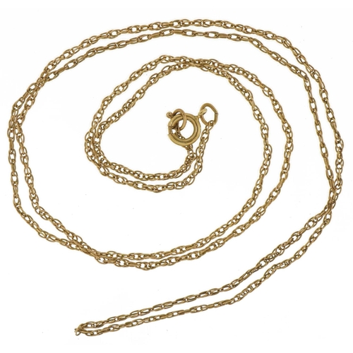 2691 - 9ct gold chain link necklace, 48cm in length, 1.4g