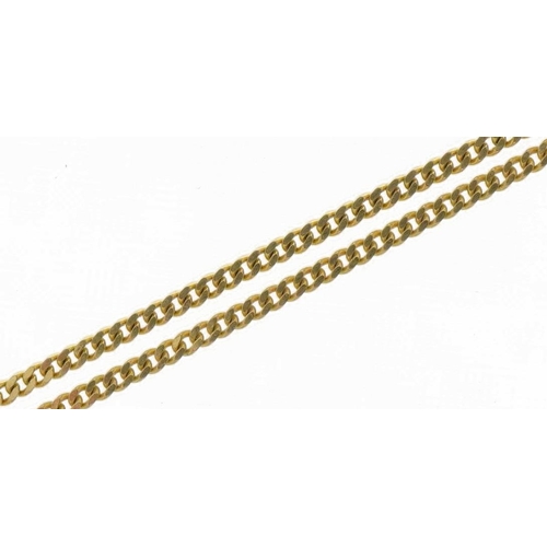 2603 - Broken 9ct gold fine curb link necklace, 42cm in length, 1.1g