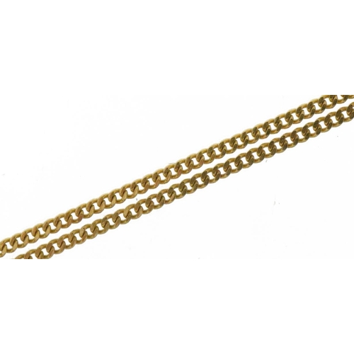 2581 - 9ct gold fine curb link necklace, 44cm in length, 0.9g