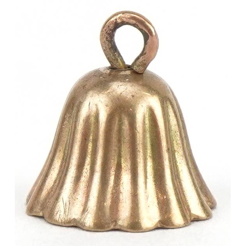 2632 - 9ct gold bell charm, 9mm high, 0.4g