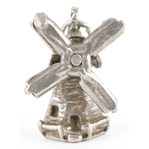 2760 - Silver windmill charm, 1.8cm high, 3.4g