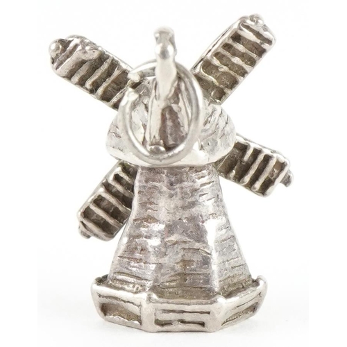 2760 - Silver windmill charm, 1.8cm high, 3.4g