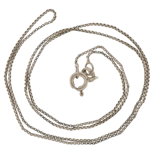 2696 - Silver box link necklace, 44cm in length, 1.7g