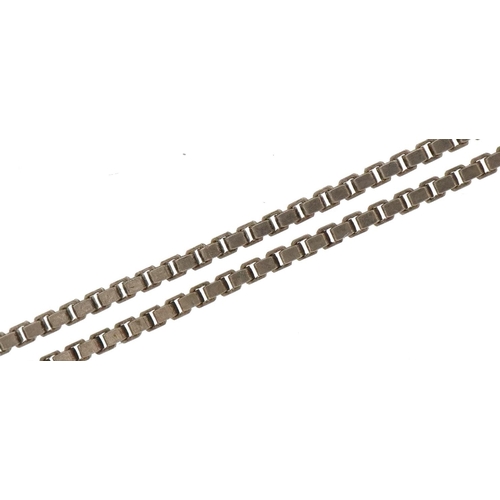 2739 - Silver box link necklace, 36cm in length, 2.0g