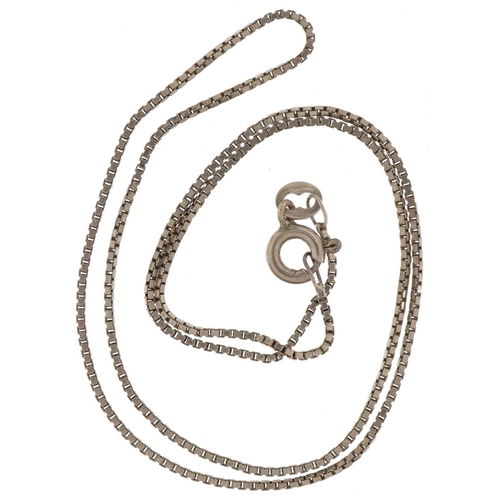 2739 - Silver box link necklace, 36cm in length, 2.0g