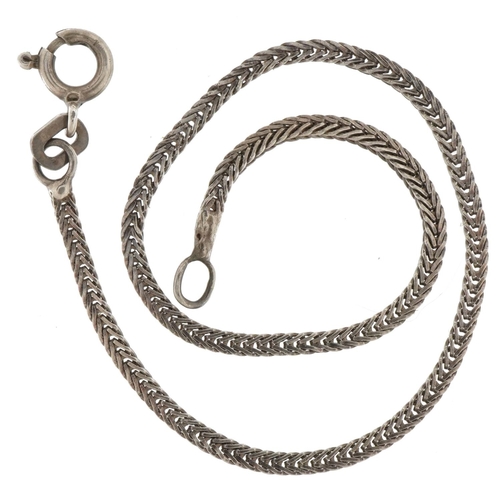 2663 - Silver herringbone link bracelet, 16cm in length, 1.9g